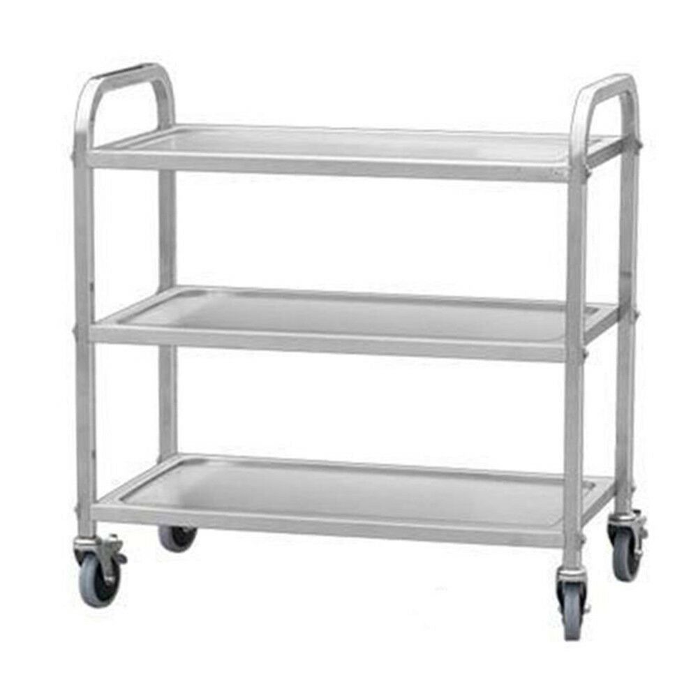 3 Tier Stainless Steel Trolley Cart Hotel Restaurant Serving Catering Train UK