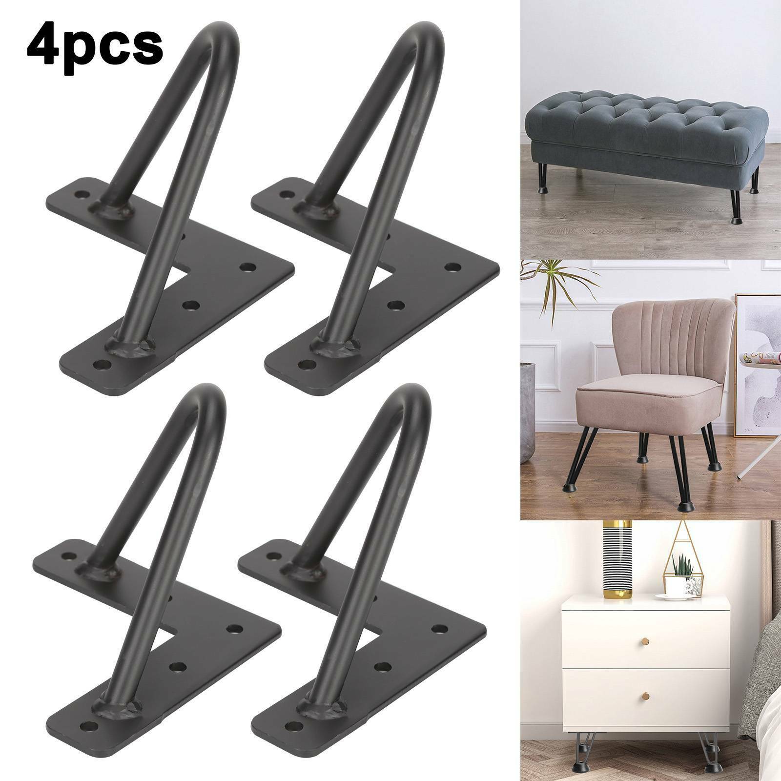 4 x Hairpin Legs / Hair Pin Legs Set for Furniture Bench Desk Table 10CM X 10MM