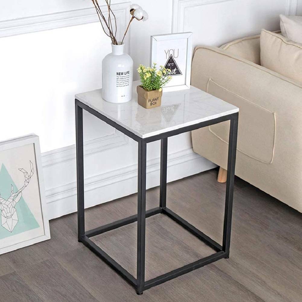 Square Coffee Table Sofa Side End Night Stand Living Room Furniture Wood Metal
