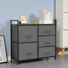 Dark Grey Fabric Cabinet Chest of Drawers Bedside Table Storage 2/3/4/5/7 Drawer