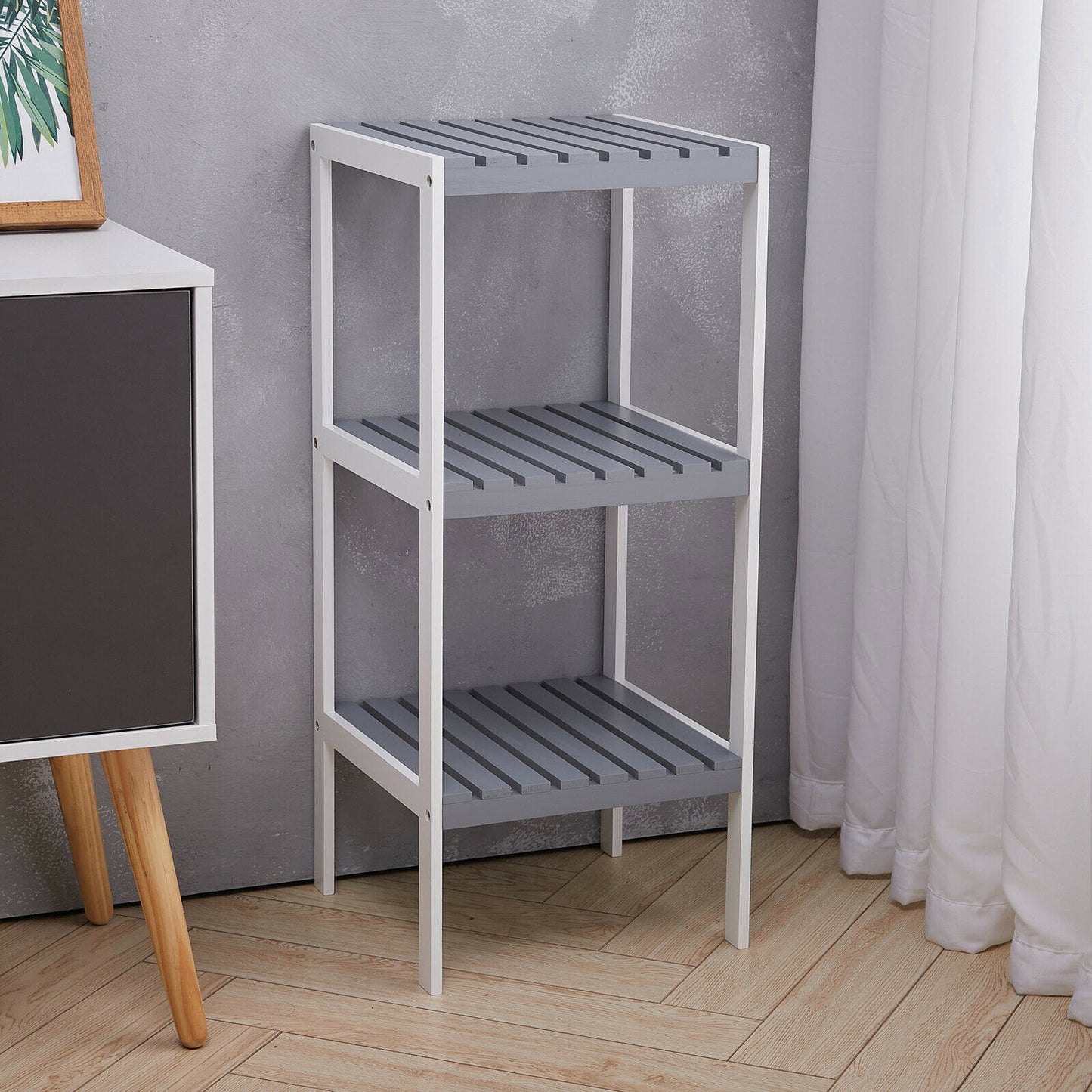 3 Tier Wooden Storage Shelves Hallway Corner Display Plant Stand Organiser Shelf