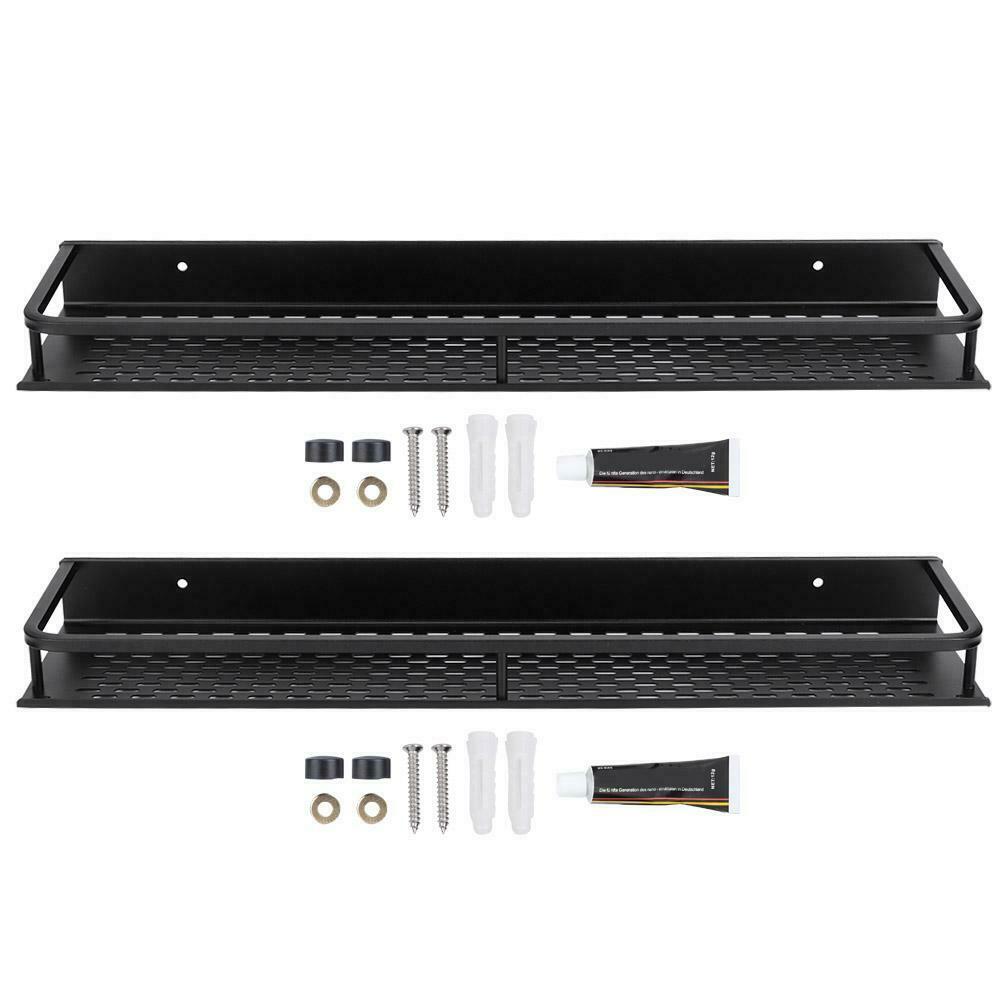 2 x Metal Wall Organizer Shelf Kitchen Rack Spice Bathroom Caddy Storage Holder