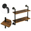 2 Tiers Industrial Floating Iron Pipe Shelf Retro DIY Wall Mounted Bracket