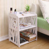 Hollow Bedside Table Nightstand Coffee Tea Side Lamp Desk Shelf Storage Bookcase