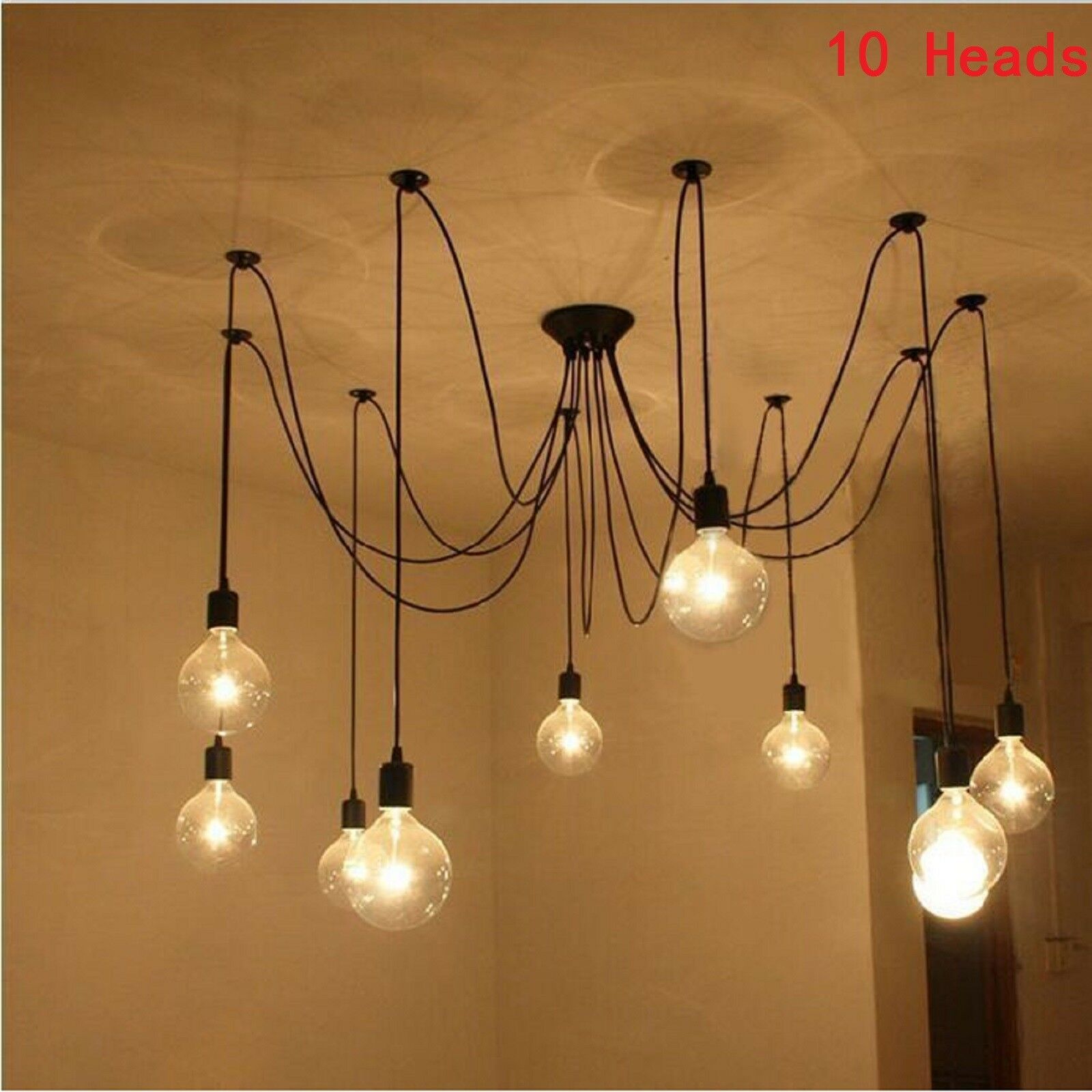 Vintage Industrial Chandelier Light Pendant Shade Retro Spider Ceiling Lights UK