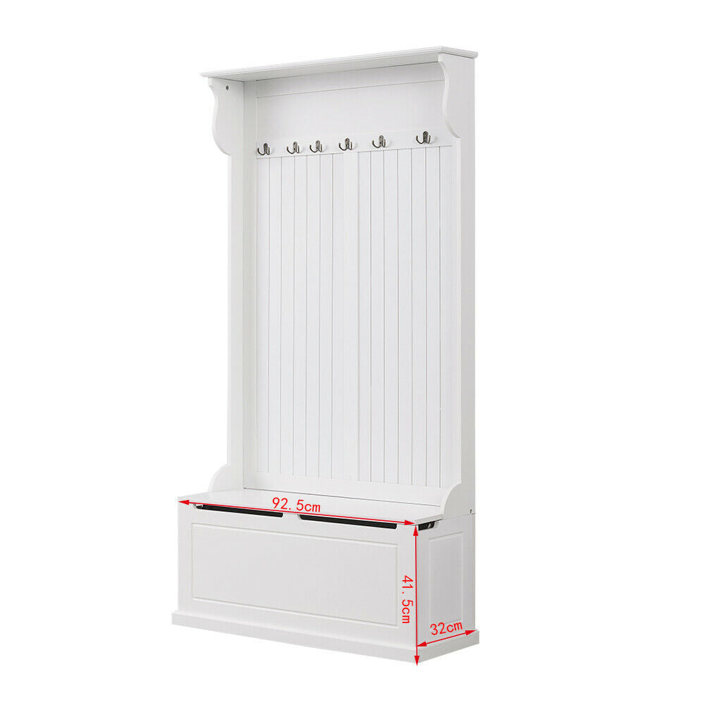 Hallway Wardrobe Coat Rack Storage Unit Bench Entryway Hooks Cabinet Furniture