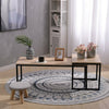 Set of 2 Coffee Tables Side Table Industrial Wooden Top Metal Frame Furniture