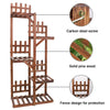 52" Height 5 Tiers Flower Rack Wooden Corner Plant Stand 6 Potted Shelf Terrace