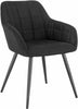 2xDining Chair Linen Counter Chair Steel Legs Tub Chair Armchair with Armrests