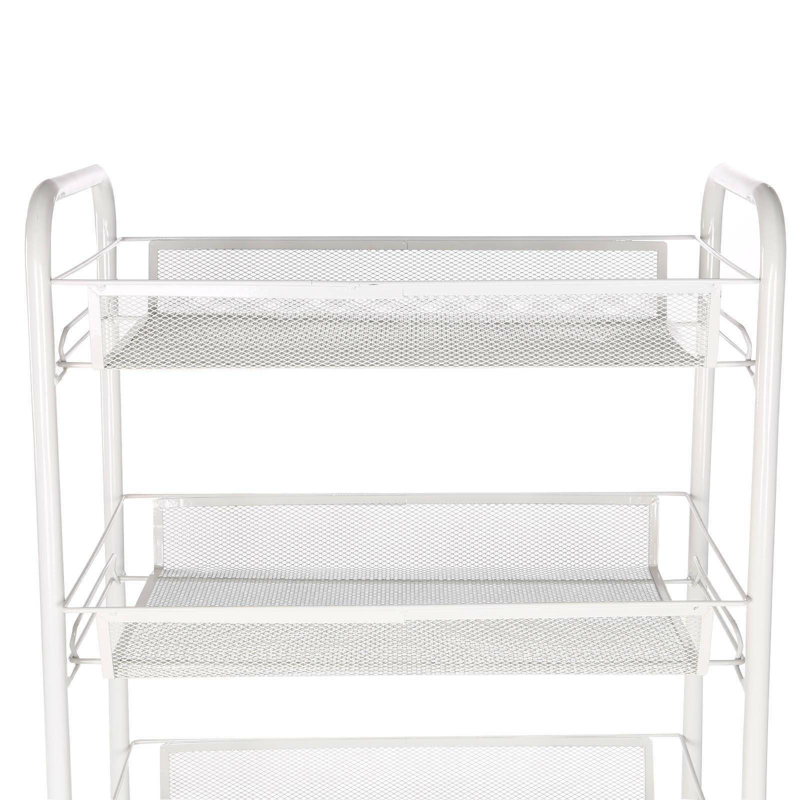 5 Tiers Metal Kitchen Trolley Cart Salon Beauty SPA Storage Shelf Rolling Wheels