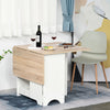 Drop-Leaf Dining Table Folding Desk Foldable Bar Table with Storage Shelf