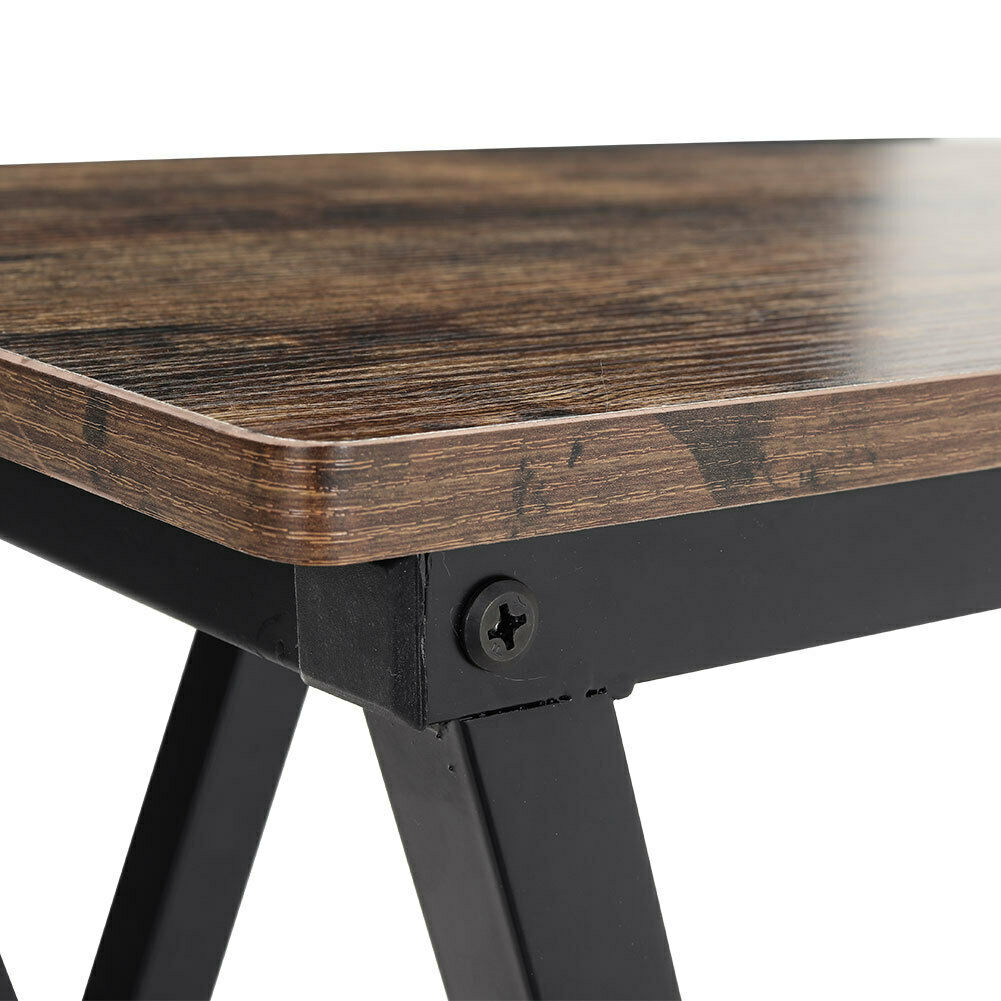 Retro Rustic Wood Side End Table Industrial Corner Coffee Table Home Furniture