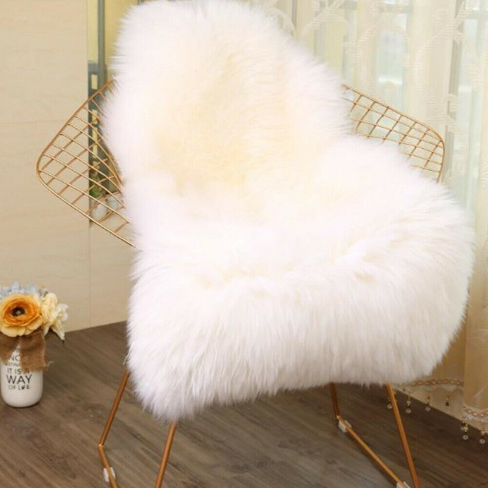 Fluffy Faux Fur Sheepskin Rug Large Hairy Carpet Bedroom Rugs Pad Soft Pile Rug