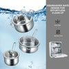 3 Piece Stainless Steel Pot Kitchen Cookware Set W/ Frying Pan Stockpot Milk Pot