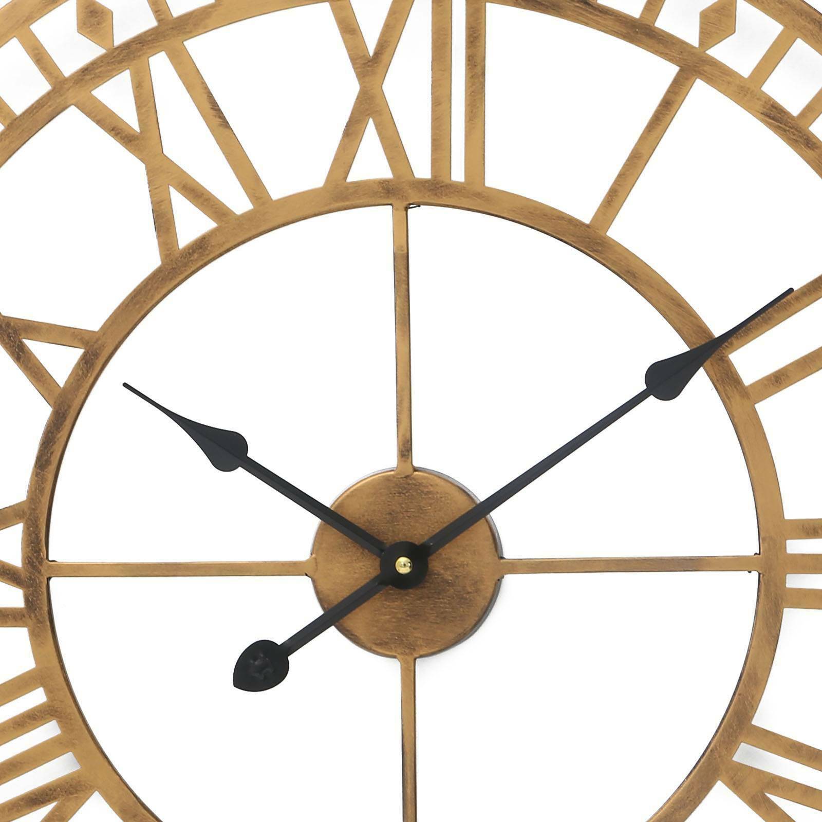 60cm Big Roman Numerals Giant Open Face Metal Large Outdoor Garden Wall Clock