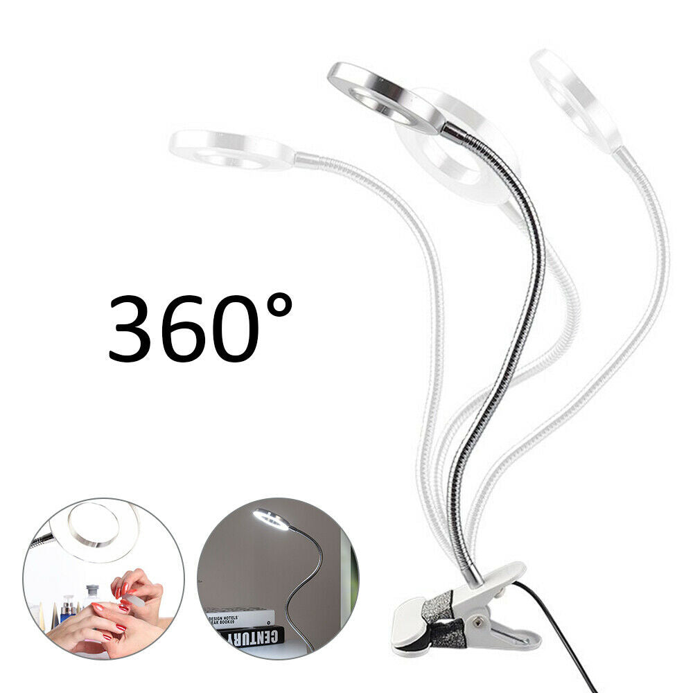 Desk Table Top 8x Magnifier Lamp Eyelash Beauty Nail Salon Tattoo White