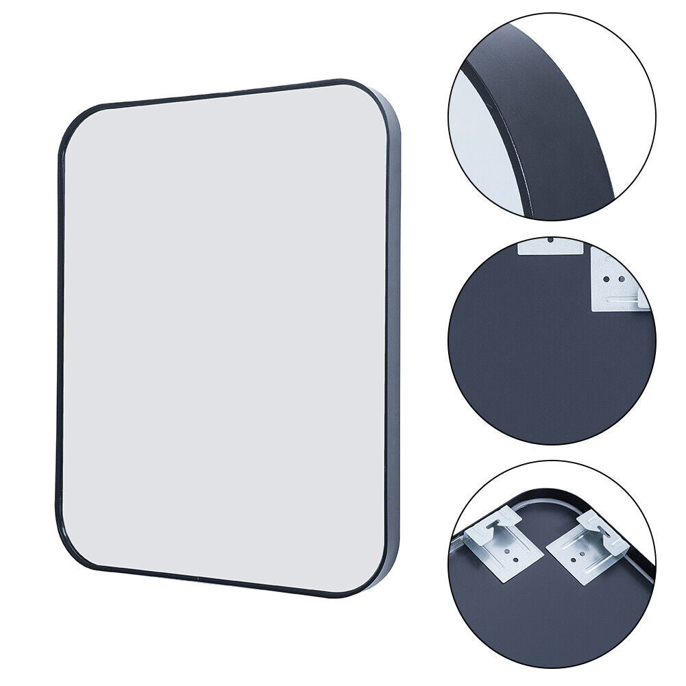 Wall Mounted Mirror Rectangular Industrial Metal Frame Bedroom Bathroom Mirrors