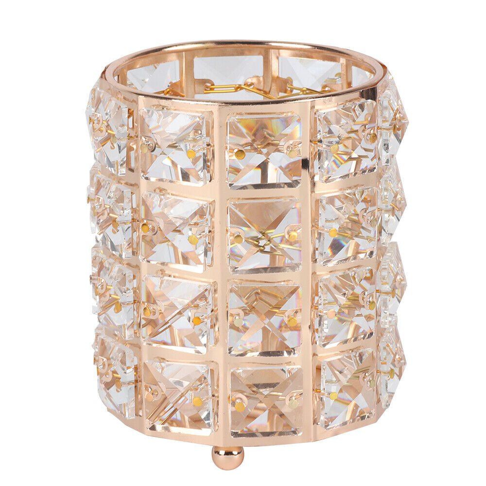 CRYSTAL MAKE UP BRUSH STORAGE BUCKET PENS/PENCILS HOLDER DESKTOP ORGANIZER DECOR