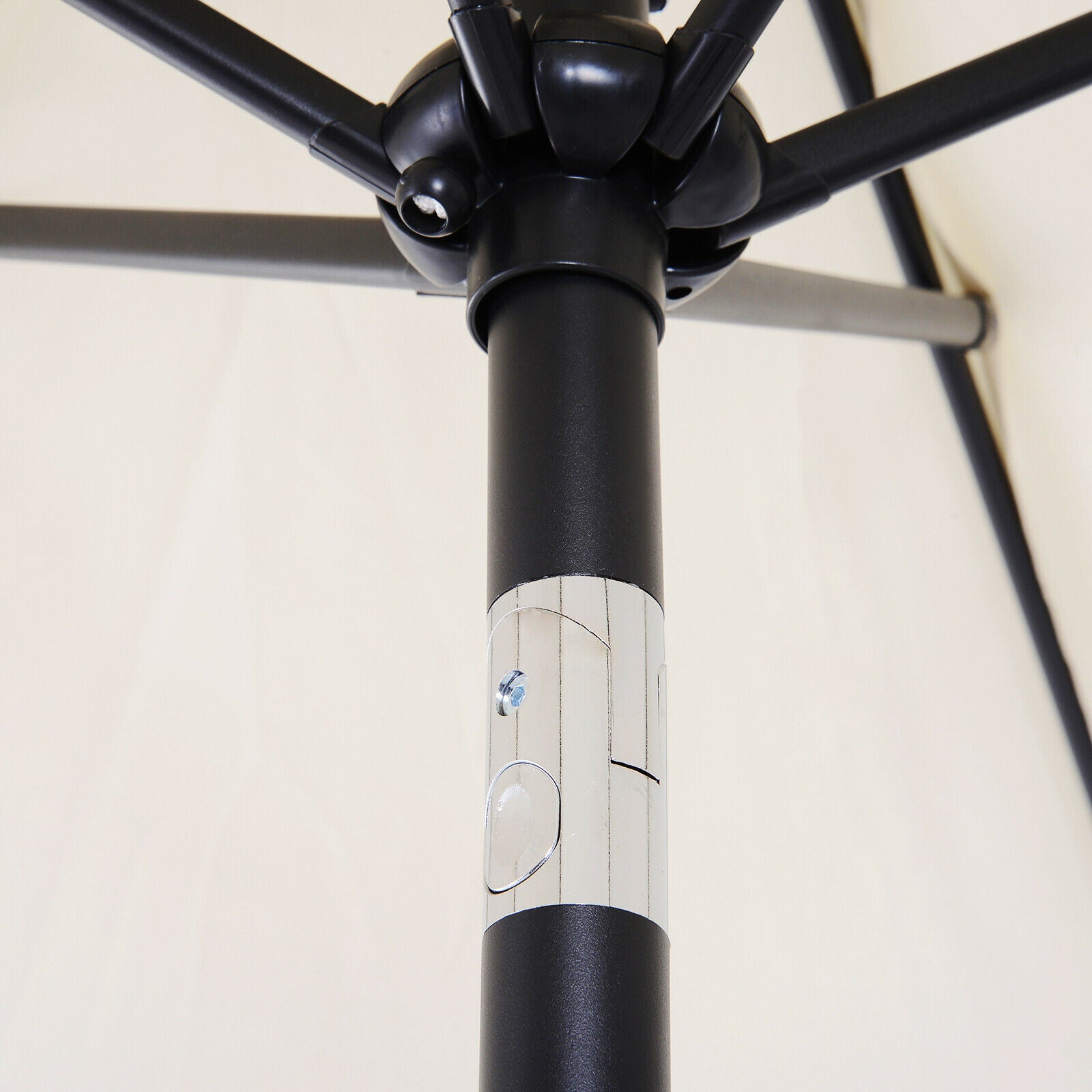 Patio Umbrella Parasol Sun Shade Garden Aluminium Cream White 2.7M