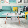 Household Furniture Oval Top Table Living Room Coffee Table Two-story Wooden Leg