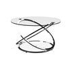 Monarch Clear Glass Round Coffee Table Chrome Base-CFT36/CH