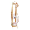 Entryway Hats Coats Rack with Shoes Shelf Set Storage Hallway Organizer Bamboo