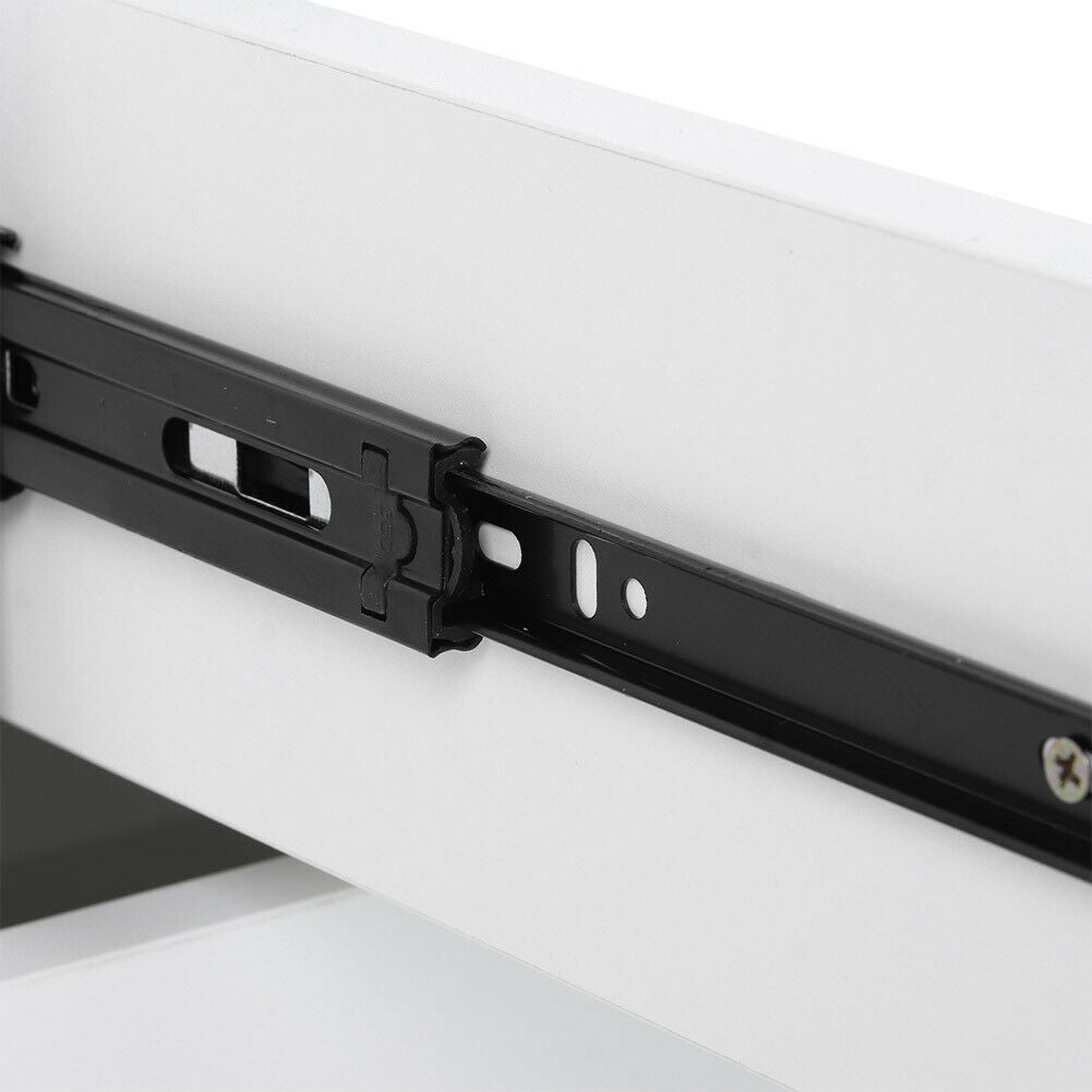 High Gloss Bedside Table Cabinet Bedroom Storage Nightstand with RGB LED Light