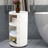 3 Tier Round Bedside Cabinet Slide Drawer Storage Unit ABS Cupboard Bathroom
