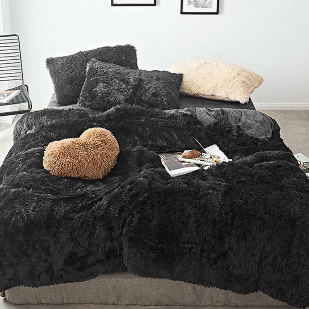 Teddy Fleece Duvet Cover Set Soft Warm Cosy Quilt Cover Set Single Double King