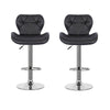 2× Black Bar Stools Swivel Kitchen Breakfast Bar Stool Chair PU Leather Gas Lift