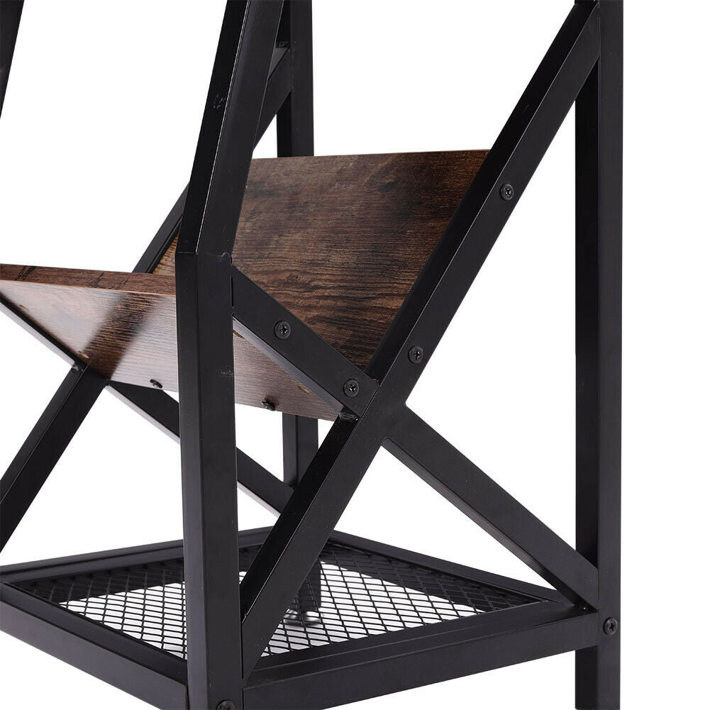 Retro Side End Coffee Table With Magazine Rack Bookshelf Lamp Table Nightstand