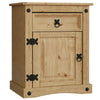Corona Bedside Cabinet 1 Drawer 1 Door Mexican Style Solid Waxed Pine Unit