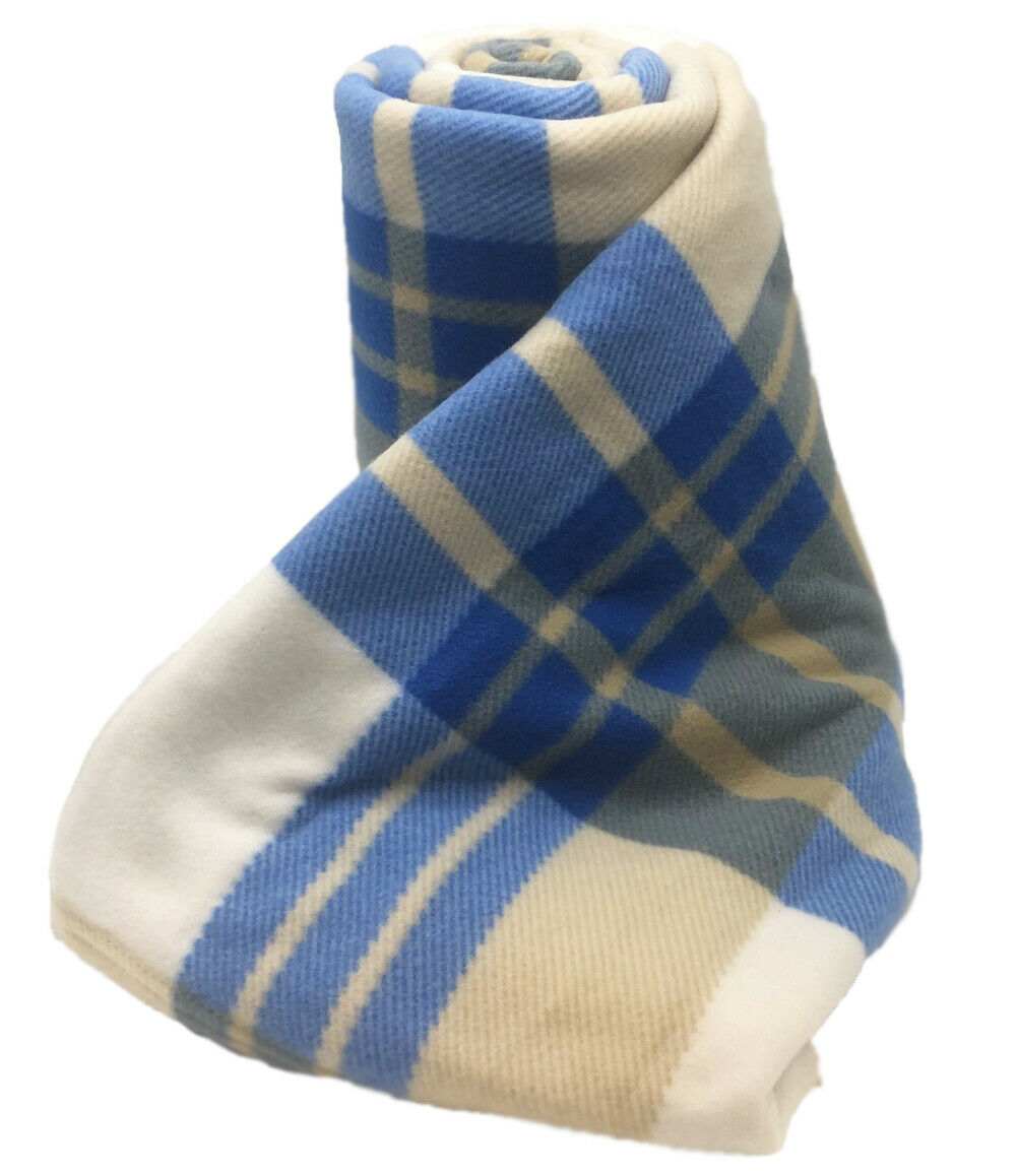 WARM SOFT THROW TRAVEL FLEECE OVER CAMPING TARTAN CHECKED SOFA BED CAR BLANKET
