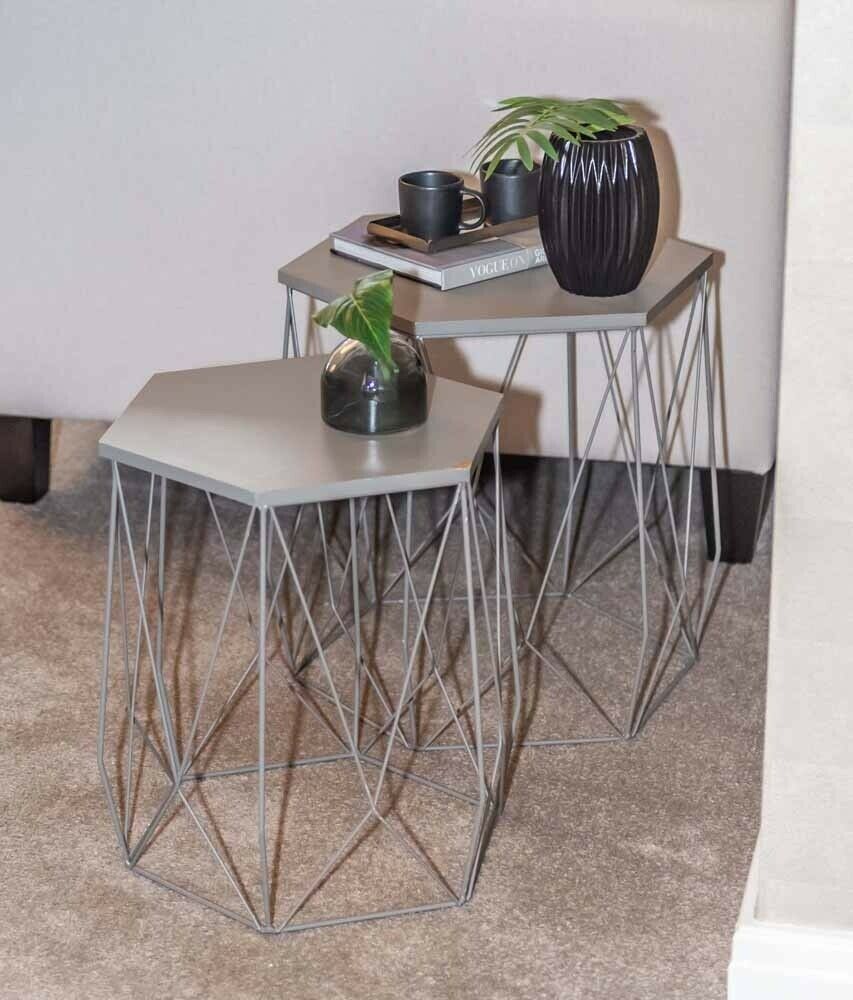 Hexagon side table table - grey