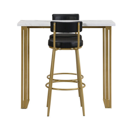 Bar Table and 2 Stools Set Breakfast Counter Height Kitchen Dining Room HT