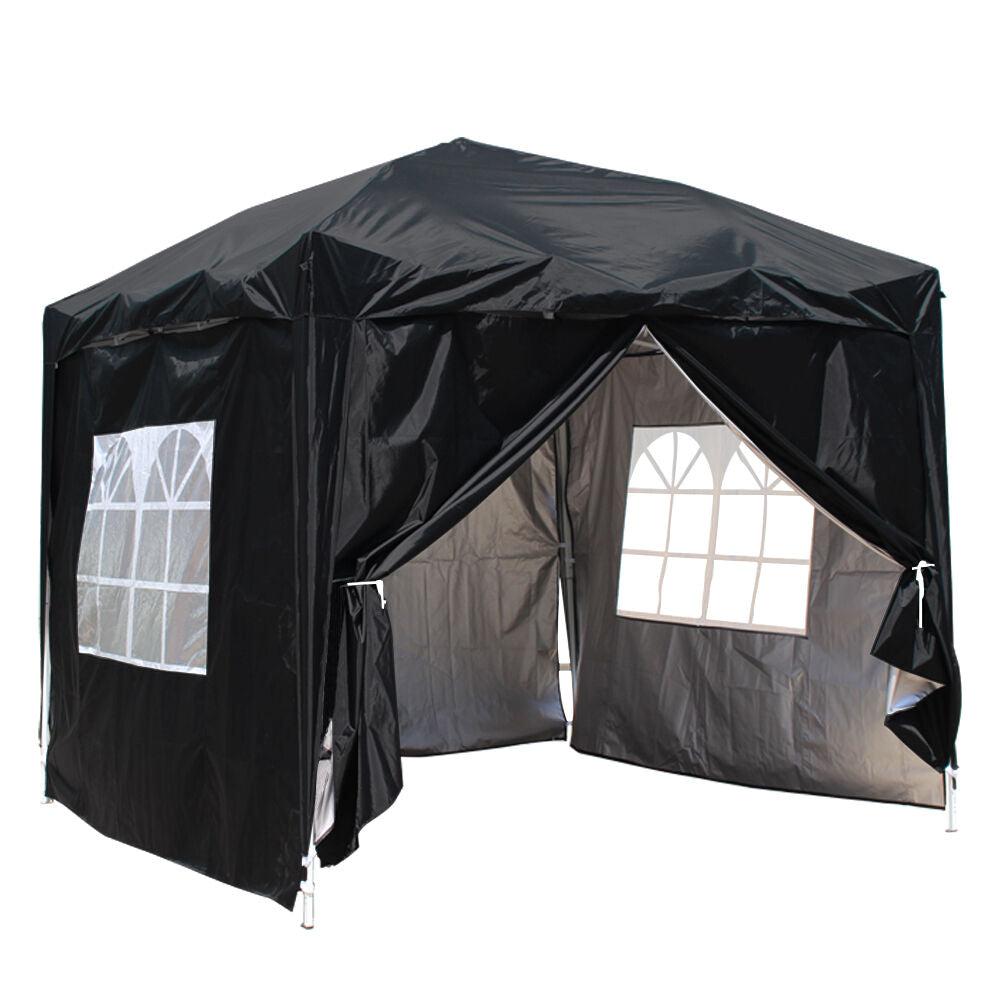 2x2m Pop Up Gazebo Marquee Outdoor Garden Party Tent Canopy 4 Side Panels New