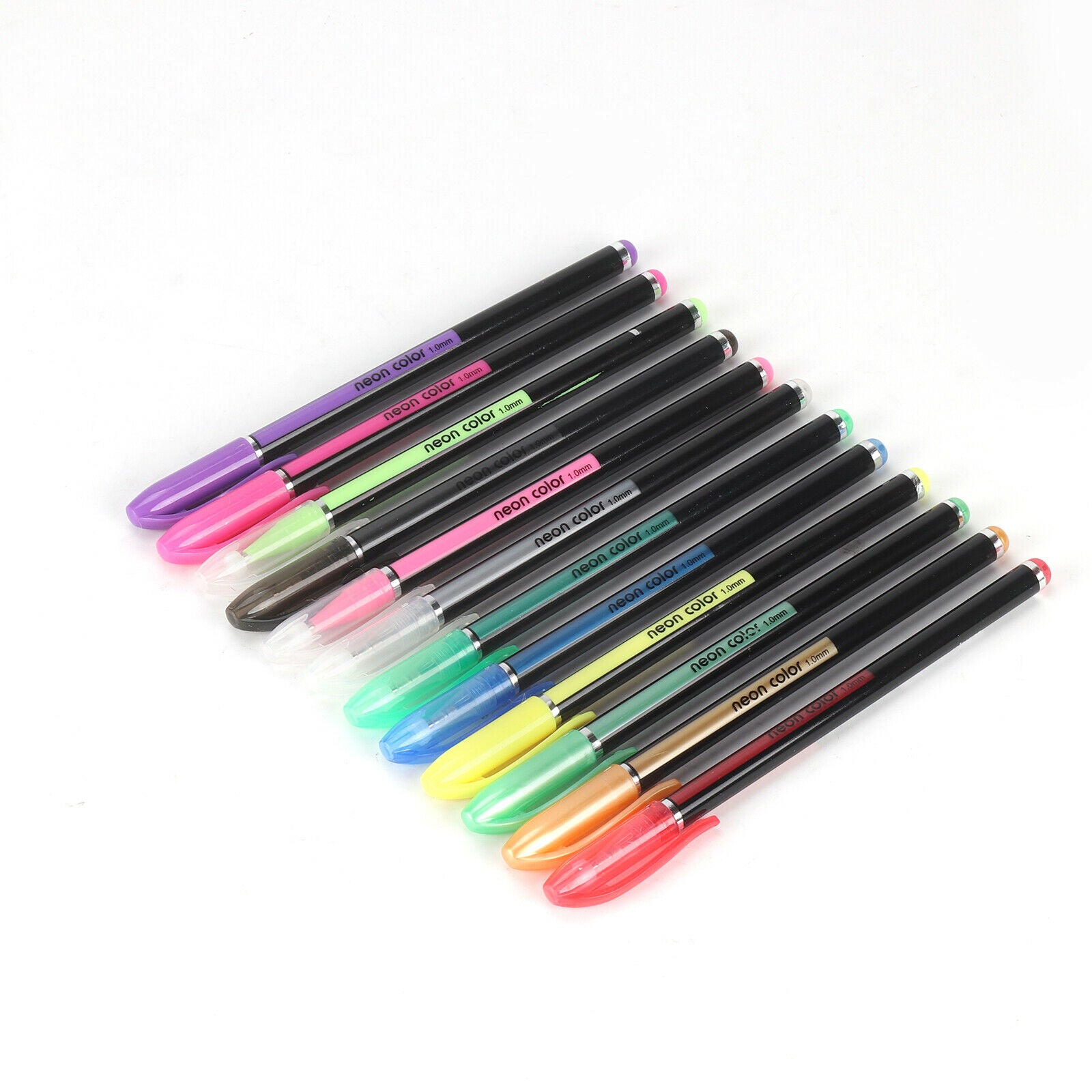 48 Gel Pen Set Metallic Pastel Glitter Neon Gel Pens For Adult Colouring Book UK