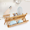 Folding Bamboo Wooden Draining Rack Dish Drainer Plate Washing Up Counter Sink