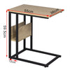 Snack Table C Shaped Vintage Laptop Holder Coffee Bed Sofa Side Desk MDF Metal