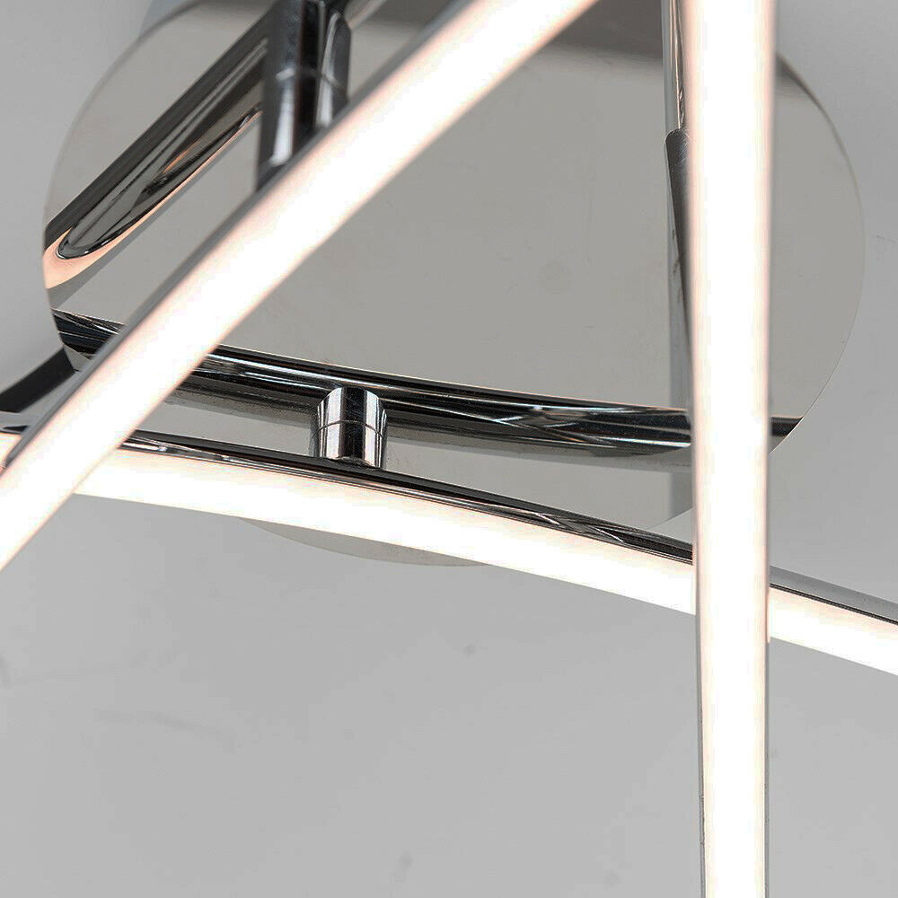3 Way Ceiling Light Fitting Modern Chrome Design Integrated LED Bulb Lighting