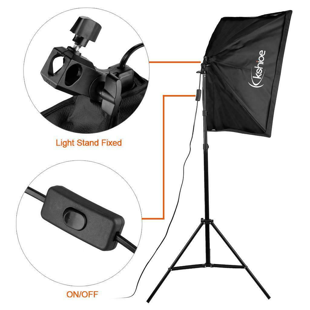 2x Softbox Continuous Lighting Kits Photo Studio Photography with Light Stand