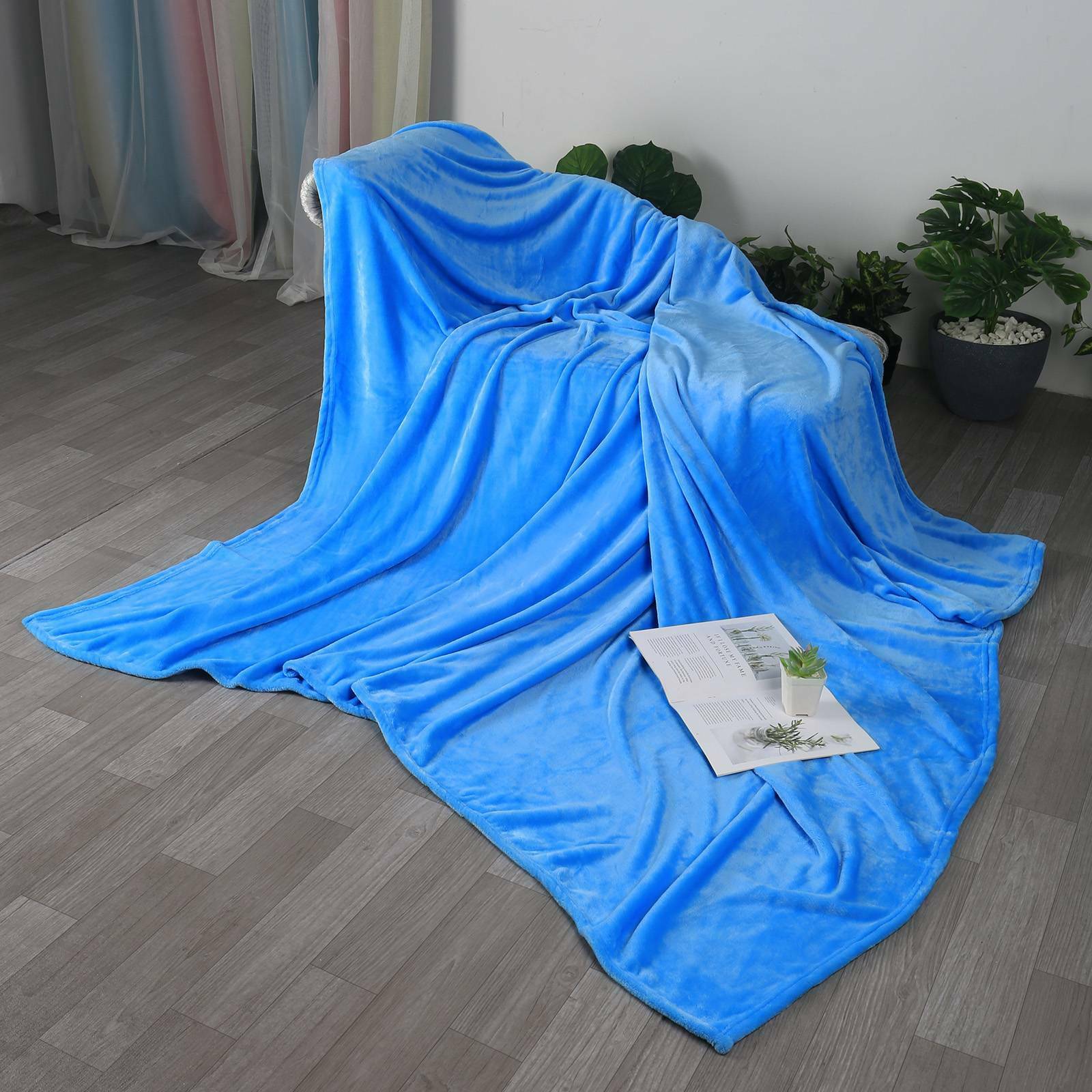 1.5*2M Polyester Throw Blanket Large Sofa Bed Thick Warm Faux Double Size
