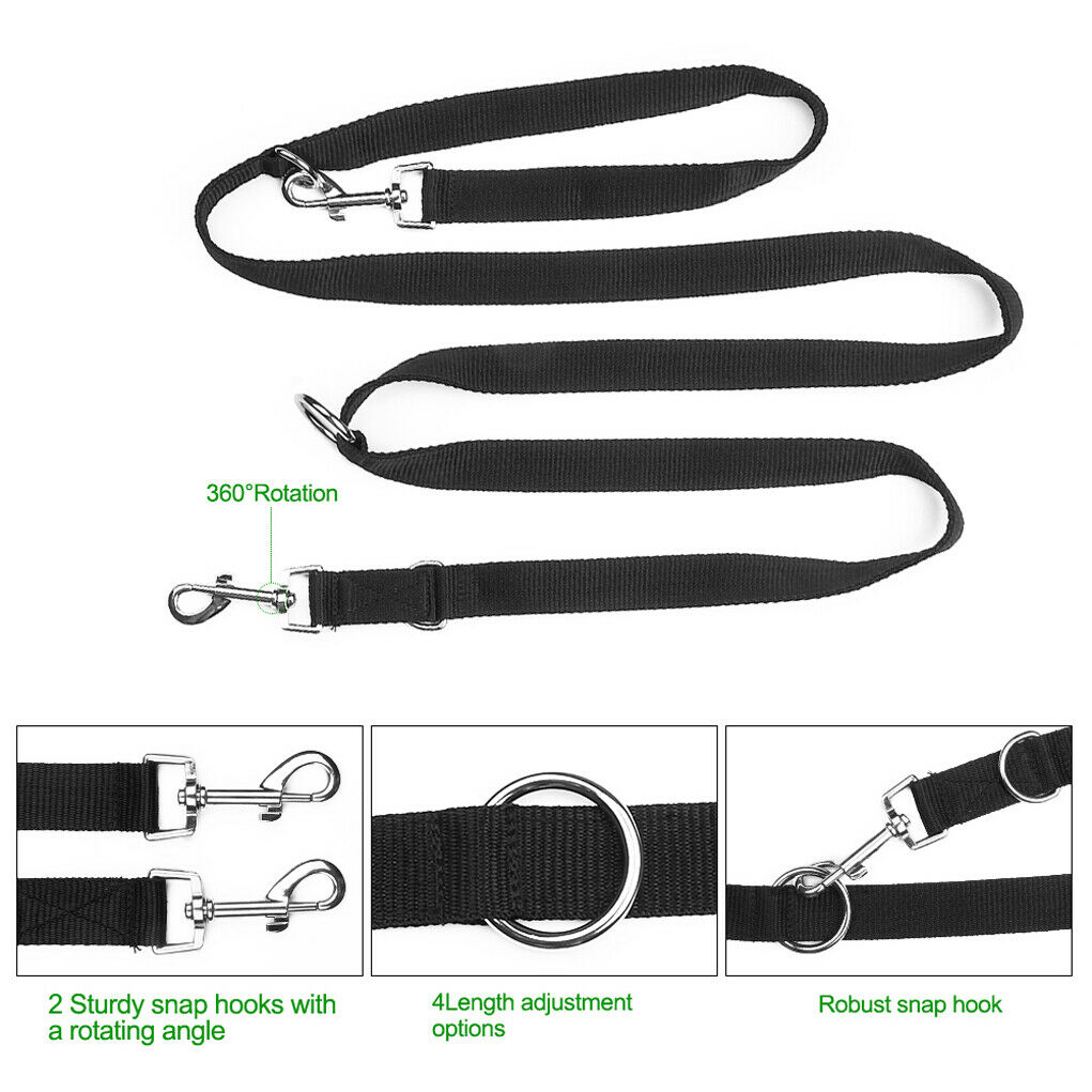 2m Two Way Dog Lead/Leash Splitter Strong Nylon Rope Twin/Double Walk Webbing UK