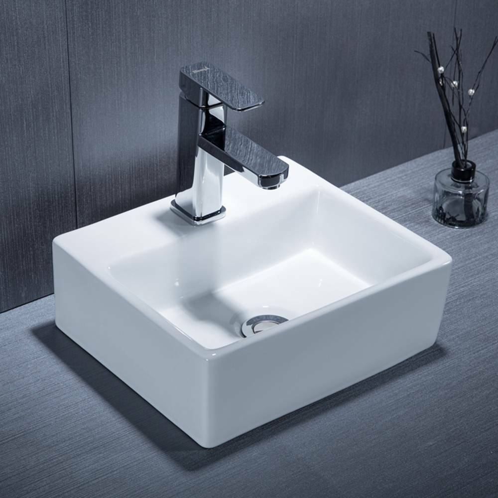 Compact classic Cloakroom Basin square ceramic small wall hanging Bathroom Sinks