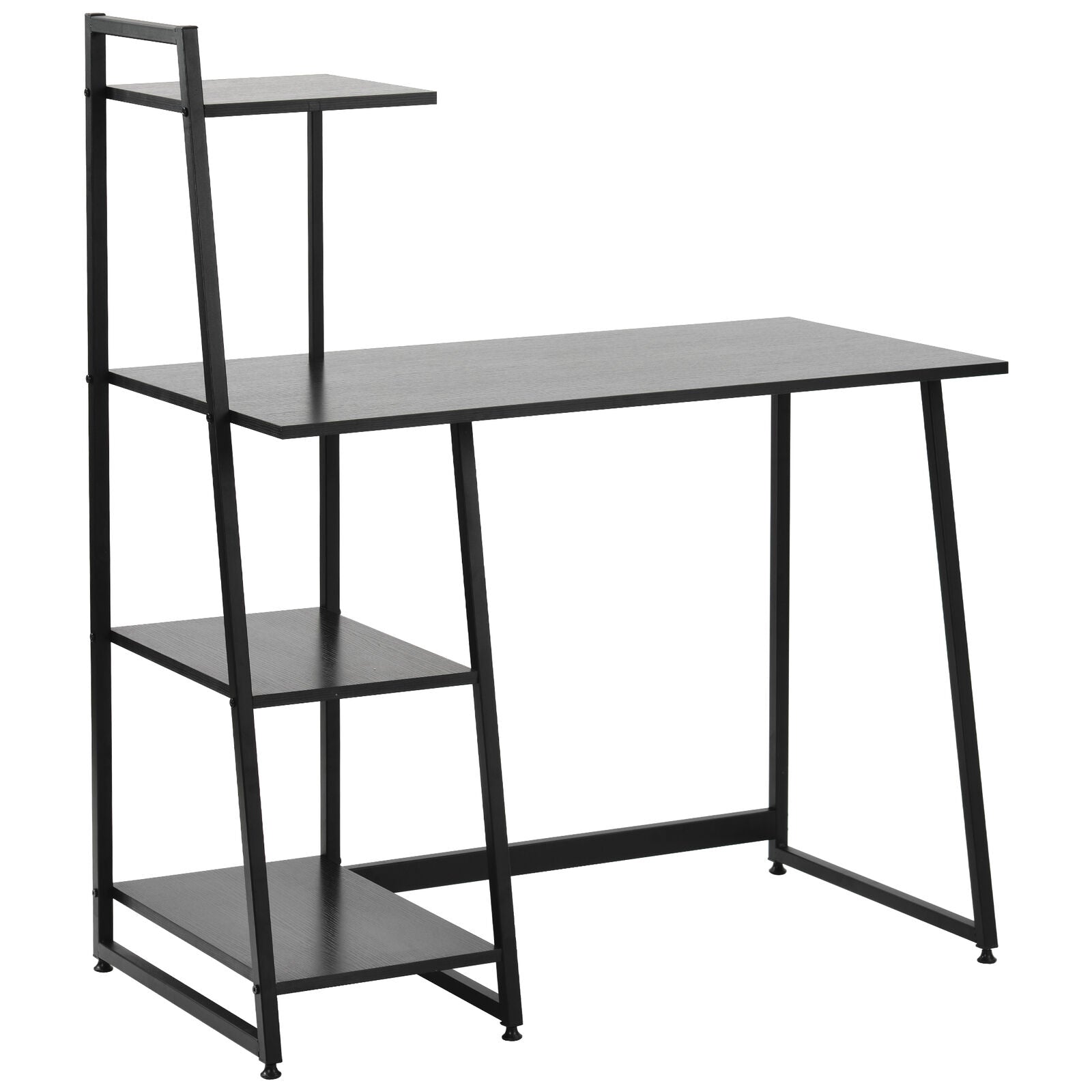 Computer Desk With 4 Tier Storage Shelves Desk Table with Bookshelf Home Office