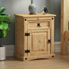 Corona Bedside Cabinet 1 Drawer 1 Door Mexican Style Solid Waxed Pine Unit
