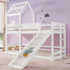 Kids Bunk Bed 3FT Single Pine Bed Frame High Sleeper Bed with Slide Ladder HT
