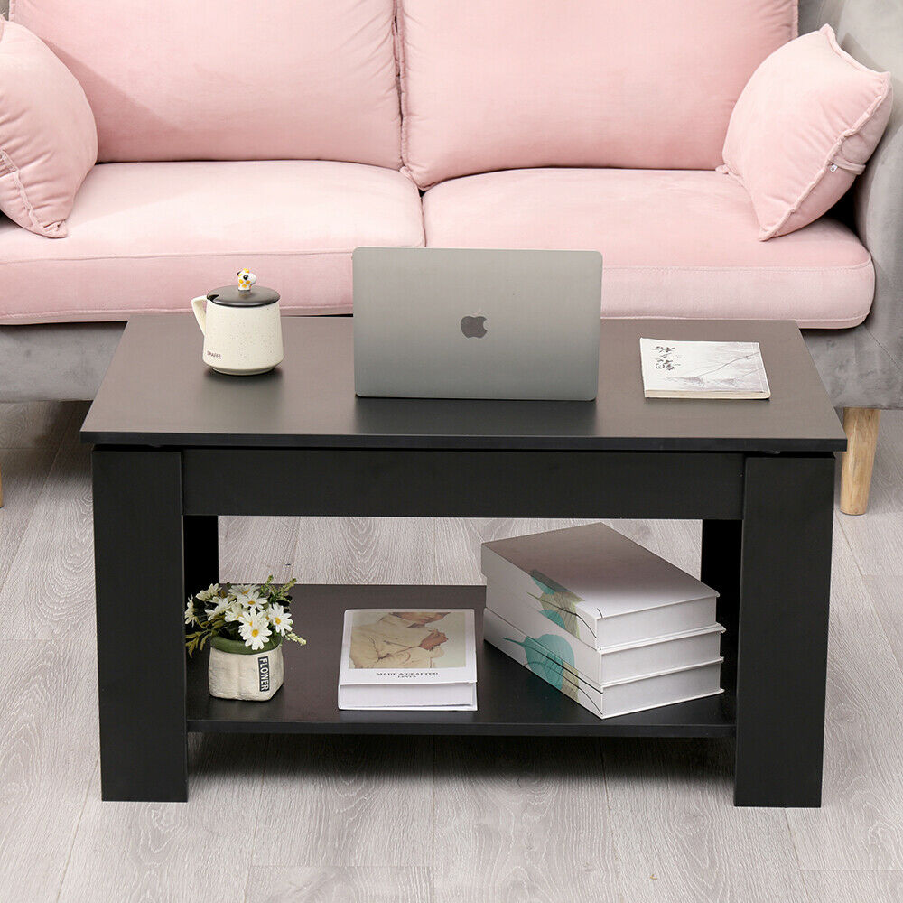 Living Room Lift Up Top Coffee Table with Storage Shelf Different Color Choice