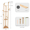 Natural Bamboo Coat Rack Stand Clothes Hanger Hat Jacket Bag Umbrella Scarf Hook