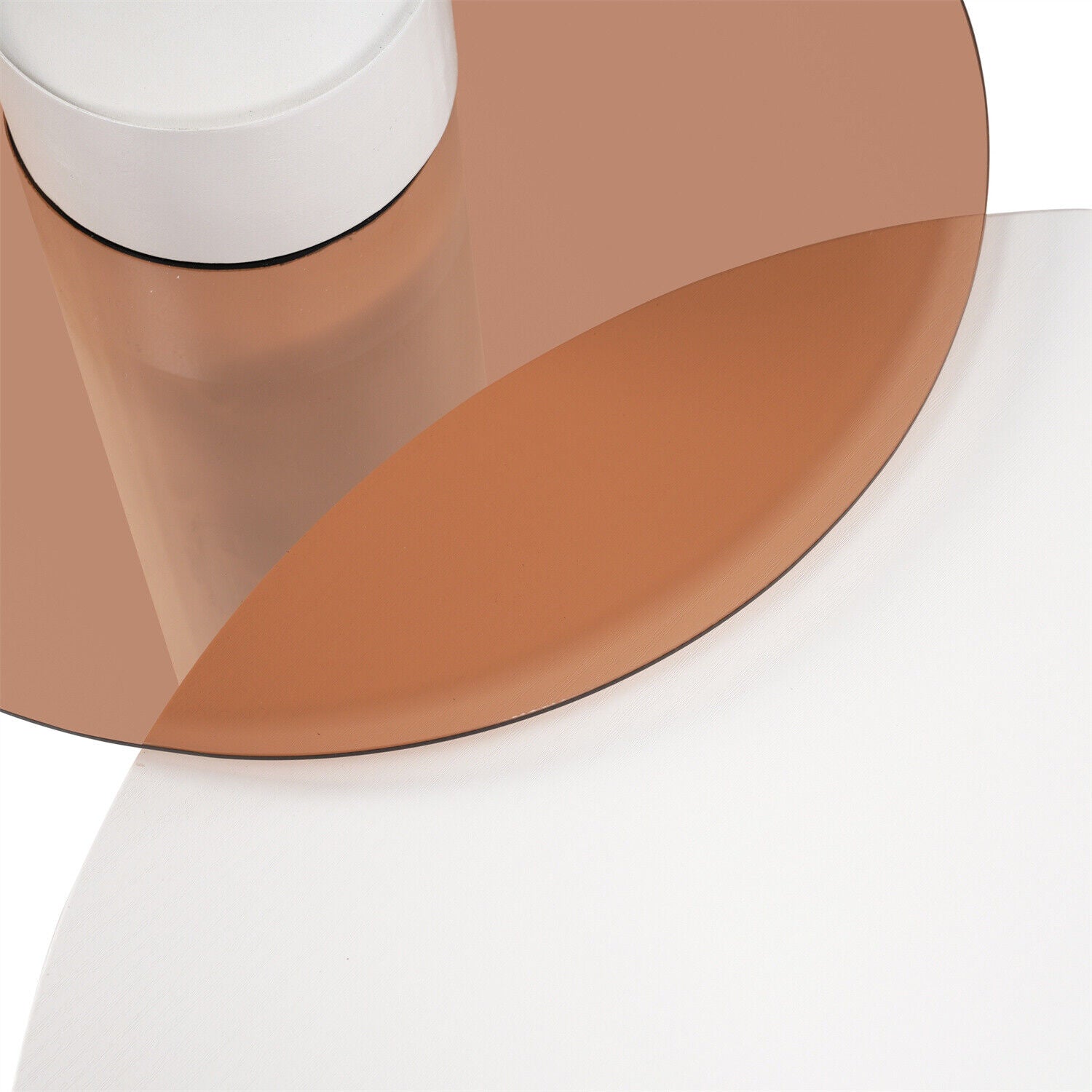 Modern Round Coffee Table Set of 2 Nesting Table Metal Frame Marble Effect HT